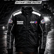 JACKET RIDE ELF HITAM PUTIH LINE 2.