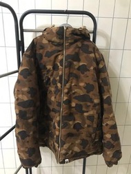 A bathing Ape camo down jacket 咖啡迷彩雙面穿羽絨外套 XXL