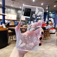 Ốp điện thoại cho Vivo Y21 Y33s Y21s Bướm Mềm Trong Suốt Bling Long Lanh Vivo Y21 Y33s Y21s Bìa