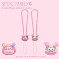 phone wrist strap Mobile Phone Lanyard Short Silicone Wristband Funny Big Mouth U Disk Key Headset c