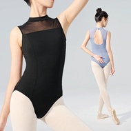 Adult Ballet Tights Sleeveless Stand Collar Stitching Gymnastics Tights Dance Costumes [A004]