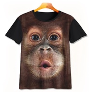 Animal Kids T-Shirt - Cute 3D Animal T-Shirt - Animal Printing T-Shirt with Animal Face - 1-designWD