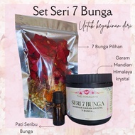 Set Mandian Seri 7 Bunga (7 Bunga pilihan, Garam mandian seri 7 bunga, pati seribu bunga)