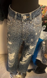 Philipp plein閃石牛仔褲(size:25)