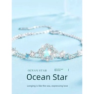 gelang bracelet for woman Children's Super Flashing Ocean Star Crystal Bracelet Girls Double-Layer B