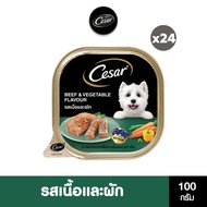 CESAR อาหารเปียกสุนัข แบบถาด ทุกรสชาติ 100 ก. (24 แพ็ก )
