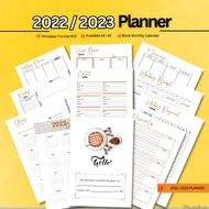 [PDF] 2022/2023 Planner, Weekly Monthly Planner, Printable Template, Instant Download,Size A4|A5|A6