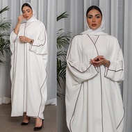 Ramadan Plus size Abaya White dress Women Wear Plain Muslim abaya dress Muslimah fashion Baju Dubai Jubah Abaya