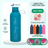 ChipLife BD500 thermos bottle with name engraved upon request, 500ml capacity, spill-proof