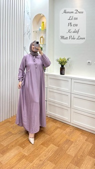 gamis ibu muda cantik syari lebaran hanum pololinen polos busui terbaru trendy viral jumbo.