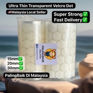 Velcro Dot Lutsinar Nipis&Kuat Ultra-Thin 15mm 20mm 30mm Transparent Dot  Velcro Busybook Magic Tape