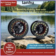 LANHU Fly Reel Combo, Large Arbor Aluminum Fly Fishing Reel, Smooth Backing Leader WF Floating Fly L