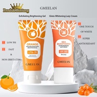 GMEELAN 2pcs Glutathione whitening lazy cream 30g Orange Face Scrub Exfoliating Exfoliate Brightenin