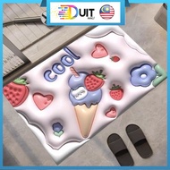 DM 3D Viral Kitchen Bedroom Anti Slip Carpet Floor Mat Toilet Bathroom Dapur Bilik Serap Air Alas Pe