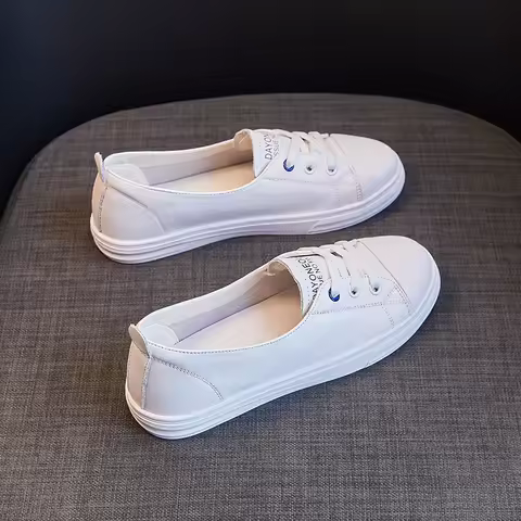 Womens White Red Color Block Platform Chunky Heel Sneakers Cartoon Logo Breathable Lace Up Casual Da