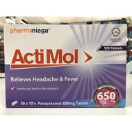 PHARMANIAGA ActiMol PARACETAMOL 650mg 50 X10'S