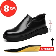 Lesvago Mens Leather Shoes Height Elevator Shoes For Men Luxury Dress Shoes Slip On Business Comfort