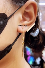 Anting Emas 16K MODEL RUMBAI/PANJANG/MEWAH (EMAS ASLI)