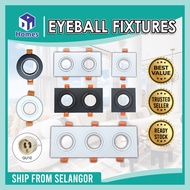 Eyeball Casing GU10 Lamp Holder Spotlight Recessed Eyeball Downlight Casing Ceiling Lamp Round / Square Black / White