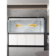 Akuarium Ikan Yipai Ruang Tamu 2025 Model Baru Tangki Arowana Besar 2 Meter Akuarium Kaca Ultra-Jern