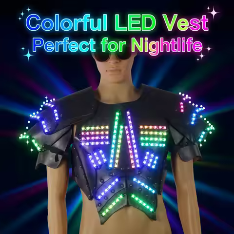 Men's Luminous Clothing Night Show Props Halloween LED Luminous Armor Stage COSPLAY Fluorescent Part