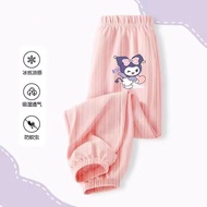 Summer Girls Thin Cuffed Pants for Kids Long Casual Pants