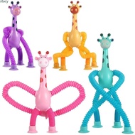 【In delivery】 Glowing Giraffe Pop Tube Sensory Telescopic Suction Cup Giraffe Toy Stretchy Giraffe S