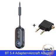 JONY Audio Receiver Transmitter, 2 IN 1 With Mic Airplane Wireless Adapter,  Bluetooth 5.4 Hifi Ster