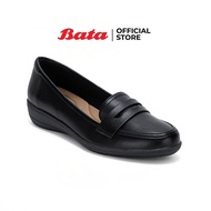 Bata Formal Slip-On Shoes Easy To Wear Foot Weight Support 1 Inch High For Women Grecian Model Black