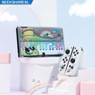 [Enjoy the small store] GeekShare Nintendo Switch Oled Case Melody ยังคงโปร่งใสแยก Joy Con เปลือกแข็งป้องกันสำหรับอุปกรณ์เสริมสวิทช์ Oled