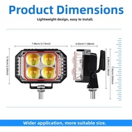 SWEETBB| Motorcycle LED Headlight White Yellow Strobe Red Blue Auxiliary Light 3570 Lamp
