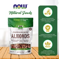 (Best by 12/26) NOW Foods, Almonds, Roasted with Sea Salt, Source of Protein, Healthy Fatty Acids, (