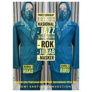 Paket Lengkap Seragam PKK | Paket Blazer PKK | Baju Batik PKK Jas dan Rok Plus Jilbab