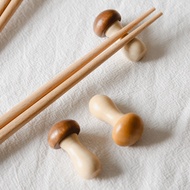 Zakka Japanese Cute Mushroom Chopstick Holder Soft Cute Solid Wood Chopstick Holder Log Holder Chops