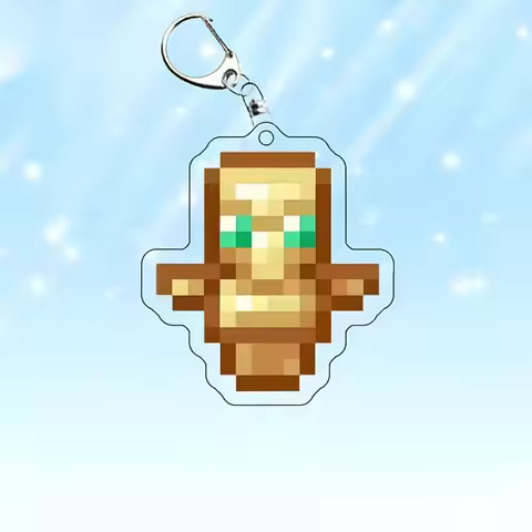 Cartoon Totem of Undying Enchanted Golden Apple Acrylic Keychain Student Backpack Keyring Collect Ke