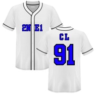 Kpop 2ne1 CL baseball Jersey, korean white sports top