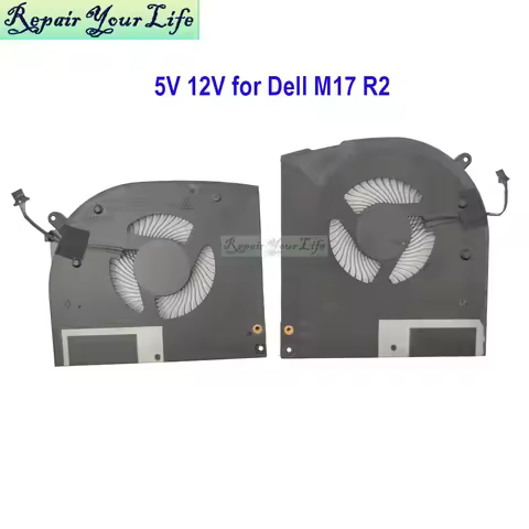 Laptop CPU GPU Cooling Fans For DELL For Alienware M17 R2 04515Y 0R23G0 5V 12V Notebook Cooler Radia