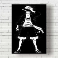 Poster One Piece Monkey D Luffy Hitam Putih (Black-White) Edition Ukuran A4 HD