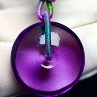 極品天然紫水晶平安扣吊墜 打磨精細 做工精美個頭足 罕見