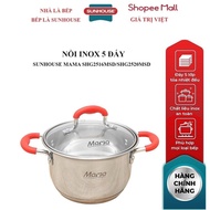 SUNHOUSE MAMA 5-bottom stainless steel pot SHG2516MSD /SHG2520MSD_16cm - Can be used on induction co