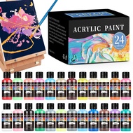 30ml 24 Colors Water-Based Acrylic Paint Leather Wood Decorative Board Painted Color Acrylic Water-B