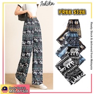 [MYSIA READY STOCK][FREE SIZE][ZELLA Seluar Panjang Batik Gajah Thailand Longgar, Kain Sejuk, Sesuai