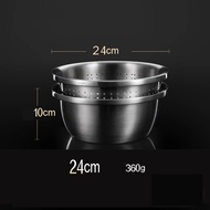 Bộ Rổ Thau Inox 304 Lưới Lớn Nhỏ Sâu Lòng Cao Cấp - Bộ thau rổ inox 22cm - thau inox - âu inox 22cm