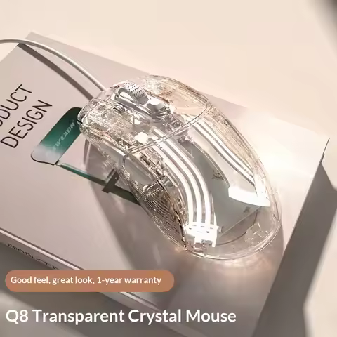 EWEADN Q8 Transparent Wired Wireless the third mock examination Mouse Mute Girls Computer Game E-spo