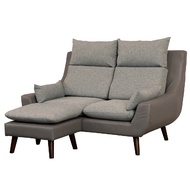 [特價]【UHO】現代高背機能涼感布-雙人沙發+腳椅淺灰色
