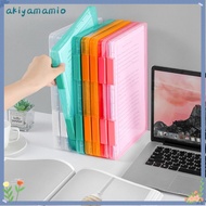 AKIYAMAMIO Transparent Storage Box, Plastic Document Organizer, Square Shape A4A5 Paper Storage Box