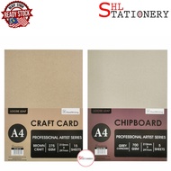 MASTER PRINT A4 / A3 Size Brown Craft Card Kraft Paper / Grey Hard Chipboard Professional Artist Ser