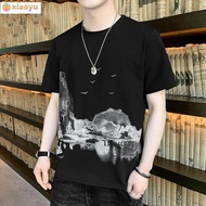 Short -sleeved degraded t -shirt for men Versatile Summer Clothes