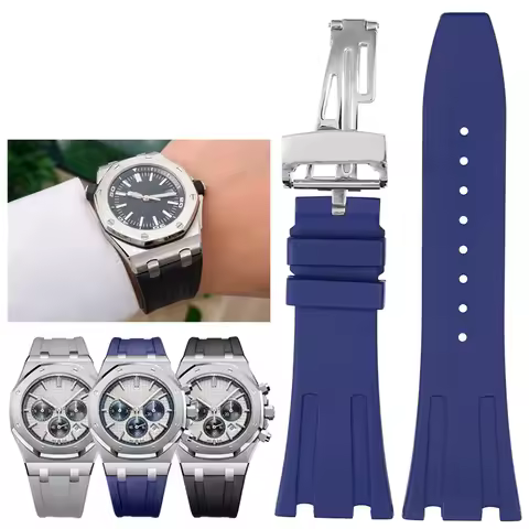 Watch Band for Ap Royal Oak Blue Green Waterproof Sweat-Proof Men Women 15400/26331/15500 Durable Si