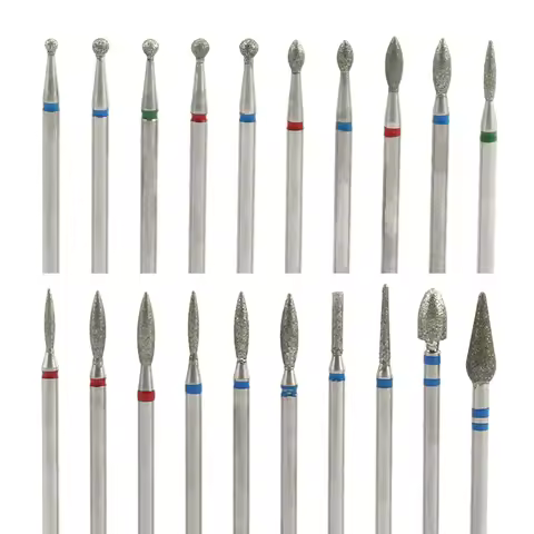 20 Types Diamond Nail Drill Rotary Bits Milling Cutter For Manicure Burr Cuticle Clean Electric Cutt